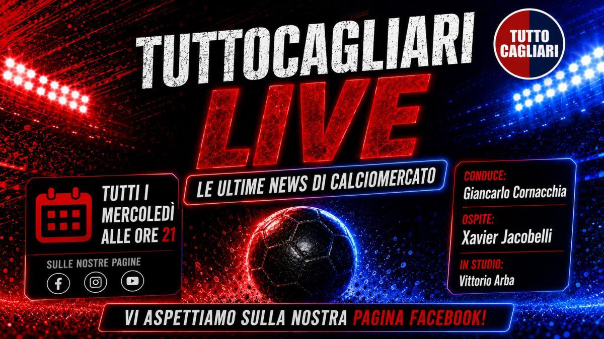 TuttoCagliari Live torna stasera alle 21: ospite Xavier Jacobelli