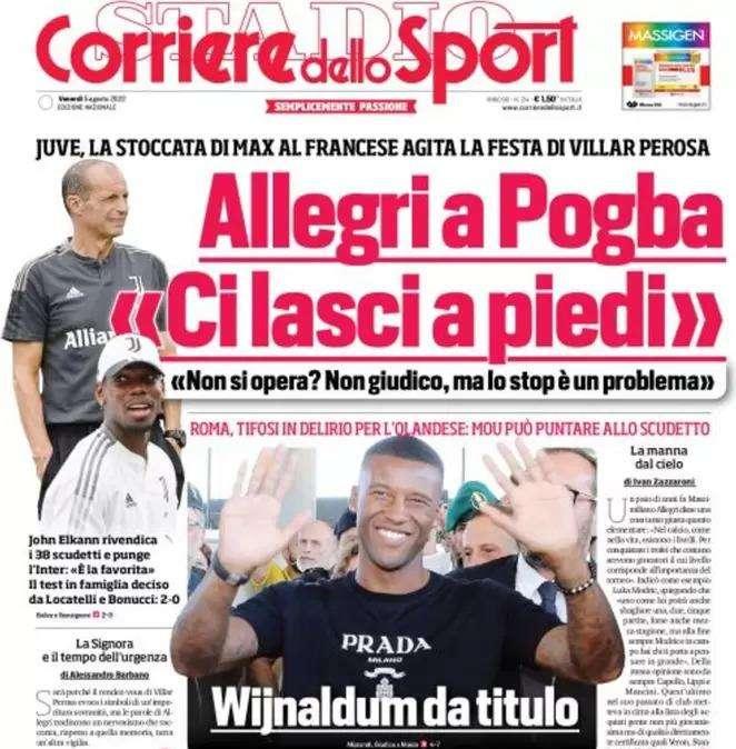 Corsport - Allegri a Pogba: "Ci lasci a piedi"