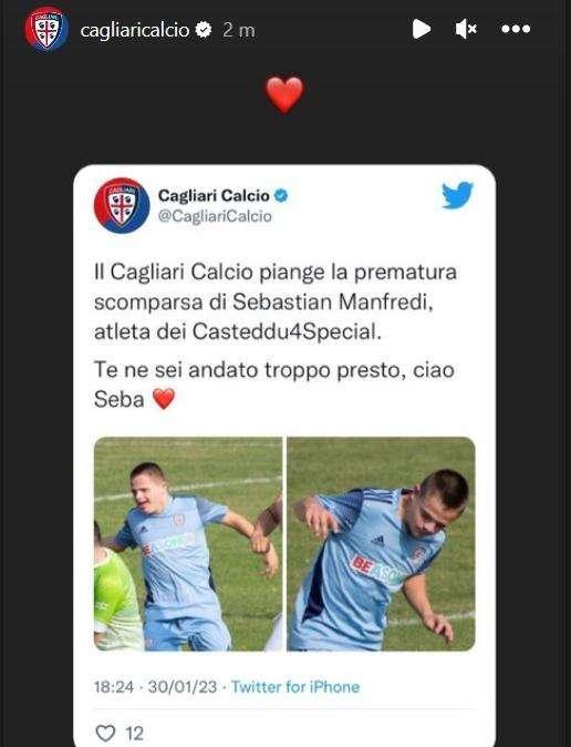 Il Cagliari piange la scomparsa di Sebastian, atleta dei Casteddu4Special