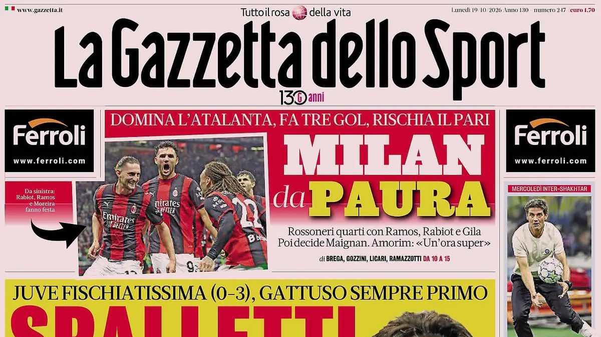 Juve travolta, apertura Gazzetta: "Spalletti a picco"