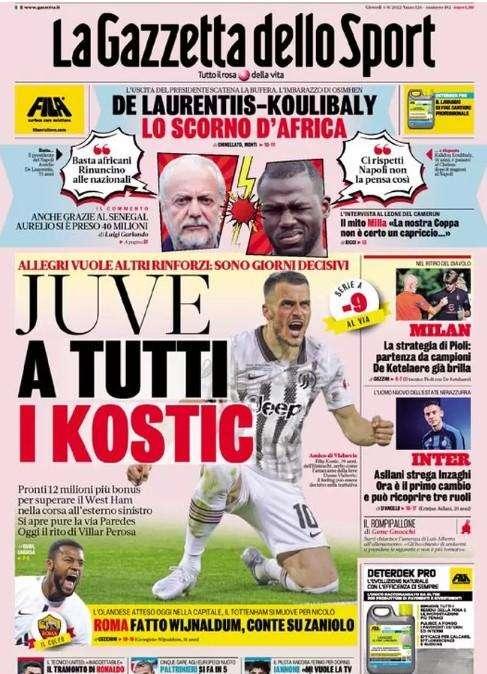 Gazzetta - Juve a tutti i Kostic