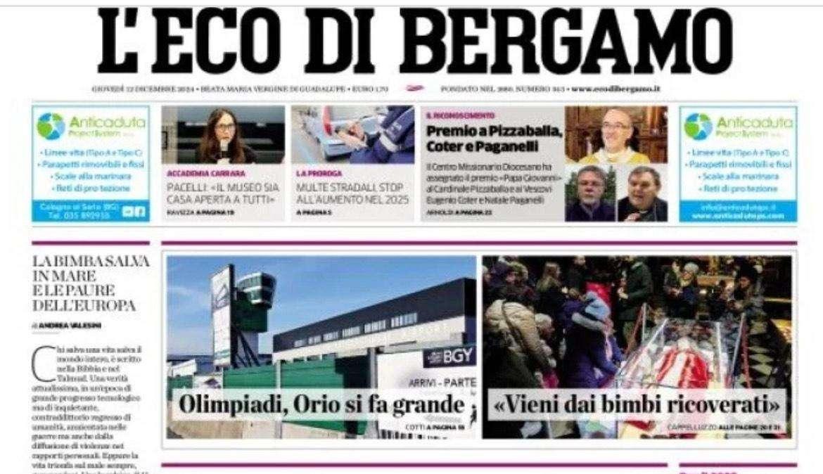 L'Eco di Bergamo - Dimenticare il Real. Sabato a Cagliari per restare in testa