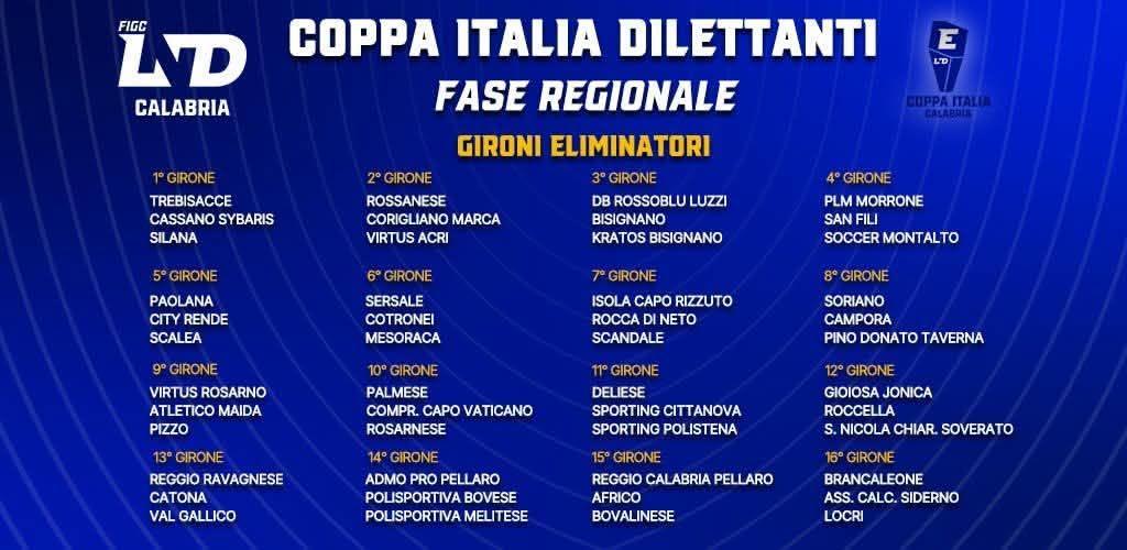 Coppa Italia Dilettanti - fase a gironi: si parte il 30 agosto