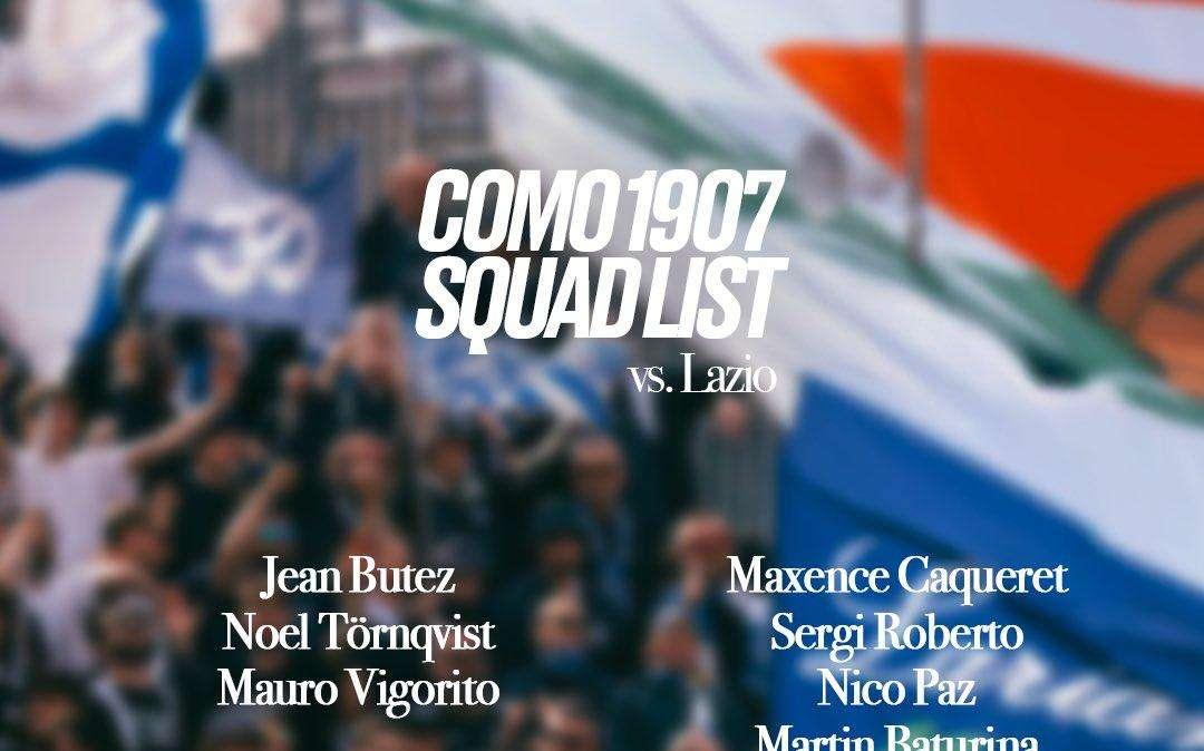 Como, la lista convocati per la sfida contro la Lazio