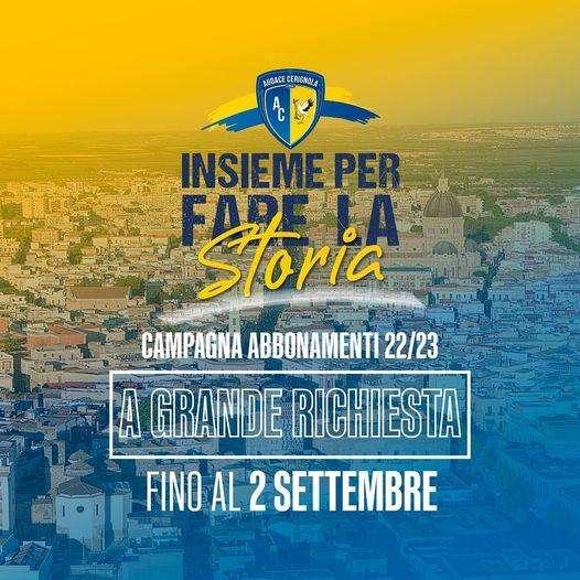 Cerignola, prolungata fino al 2 settembre la campagna abbonamenti 