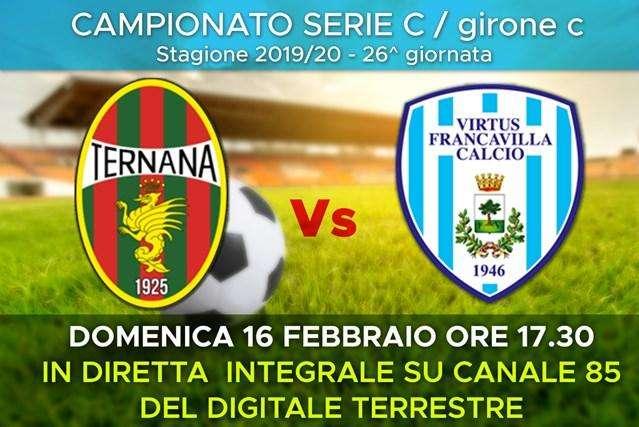 Ternana-Virtus Francavilla, c'è la diretta su Canale 85