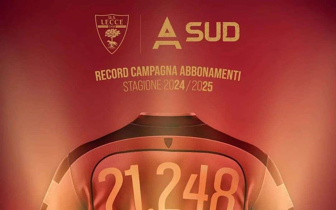 U.S. Lecce: è record di abbonati