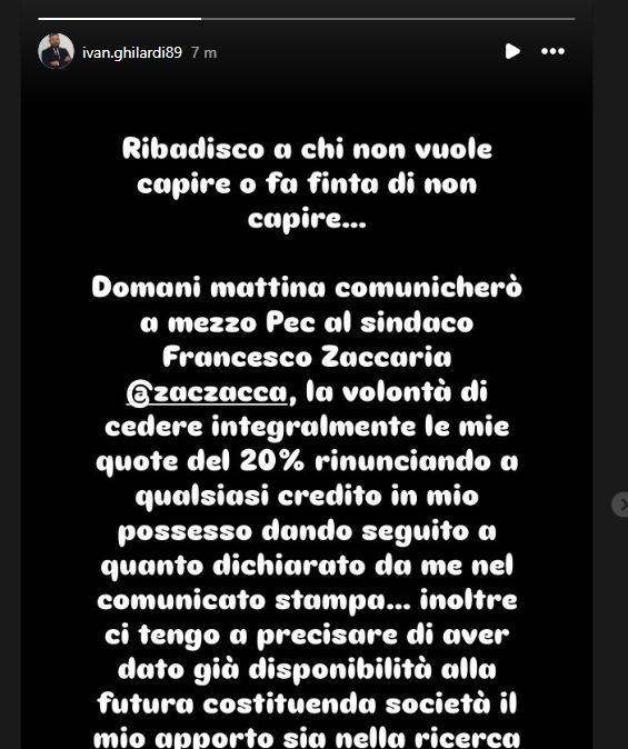 Fasano, Ghilardi: "Pronto a cedere il 20% delle quote e a rinunciare a ogni credito"