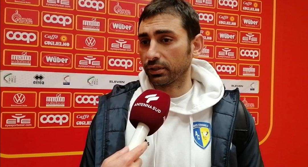 Cerignola, Pazienza: "Bene nel primo tempo, completamente fuori dalla gara dopo il terzo gol"