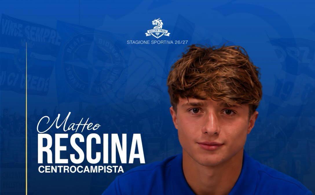 UFFICIALE - Soccer Trani, rinforzo Under: arriva Matteo Rescina