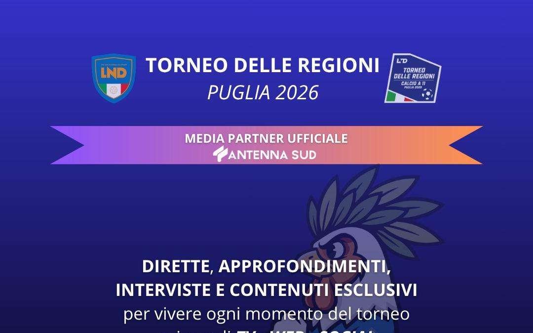 Calcio: il Torneo delle Regioni in diretta su Antenna Sud