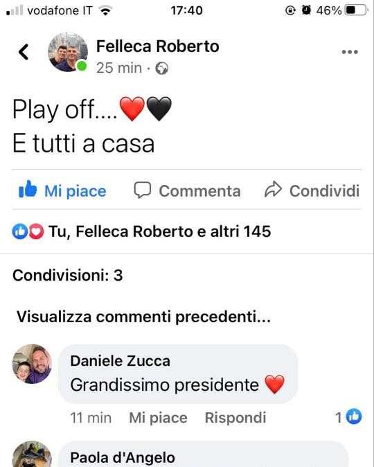 Foggia, Felleca ancora cuore rossonero: "Playoff e tutti a casa"