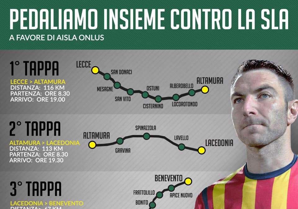 Lecce, Lucioni in bicicletta a Benevento contro la SLA