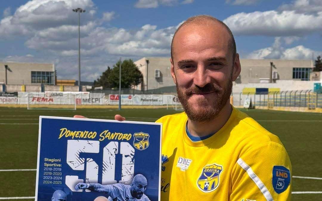 Gravina, Santoro raggiunge quota 50 gol con la maglia gialloblù 