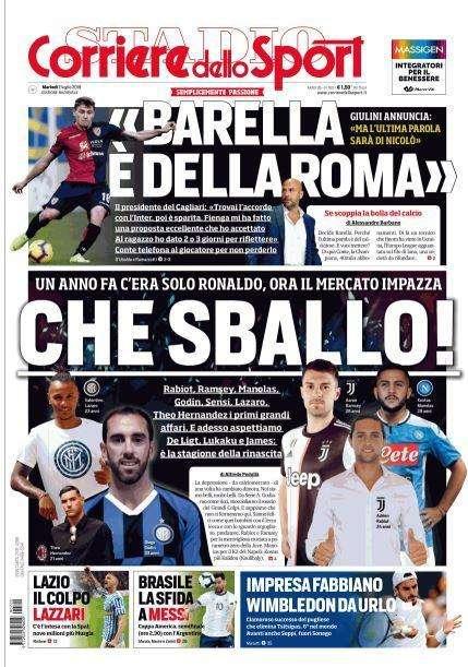 In edicola - La prima pagina odierna dei principali quotidiani sportivi
