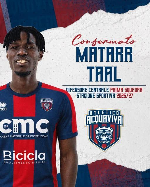 UFFICIALE - Atletico Acquaviva, confermato il difensore Matarr Taal