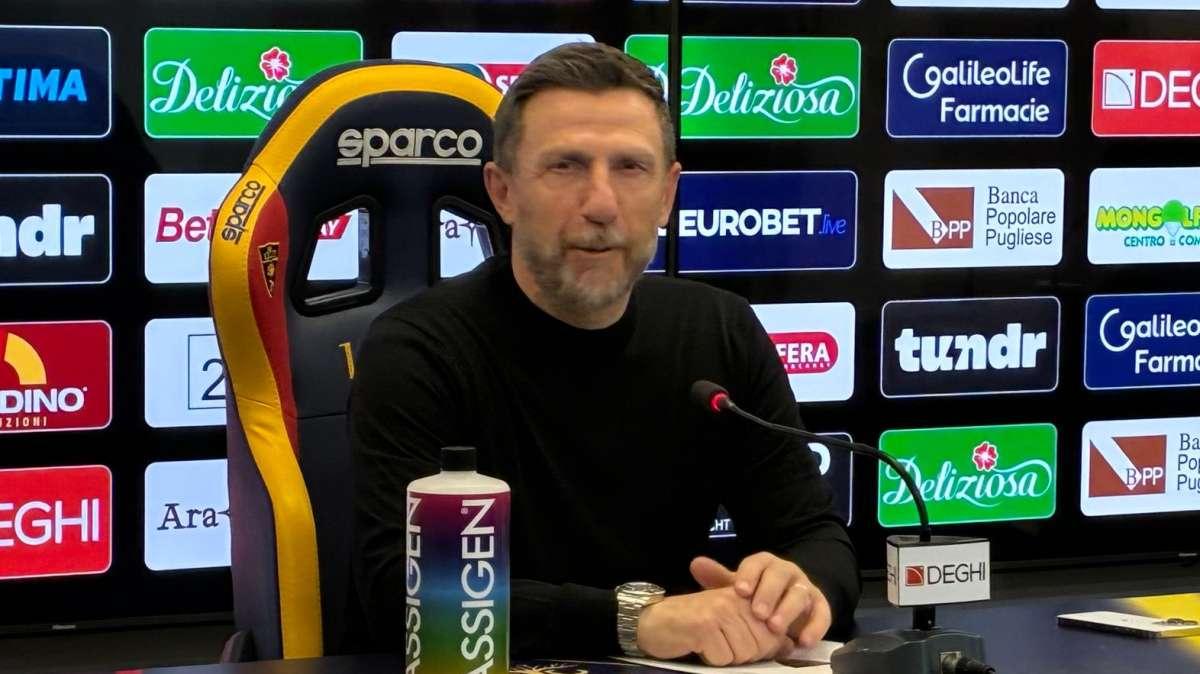 Lecce, Di Francesco: “Niente alibi: contro l’Atalanta serve coraggio e concretezza