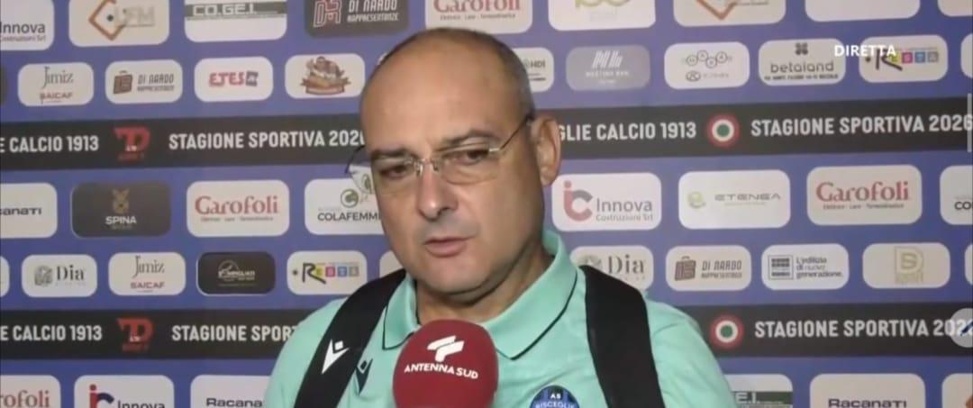 Bisceglie, Pizzulli: "Partita difficile, ma guardiamo alla crescita della squadra"