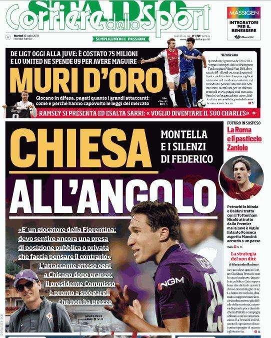 In edicola - La prima pagina odierna dei principali quotidiani sportivi