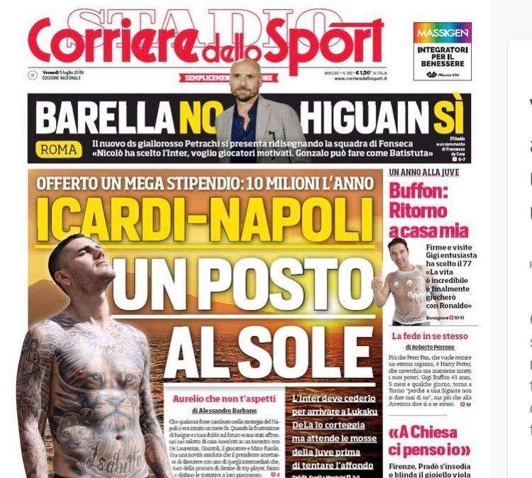 In edicola - La prima pagina odierna dei principali quotidiani sportivi