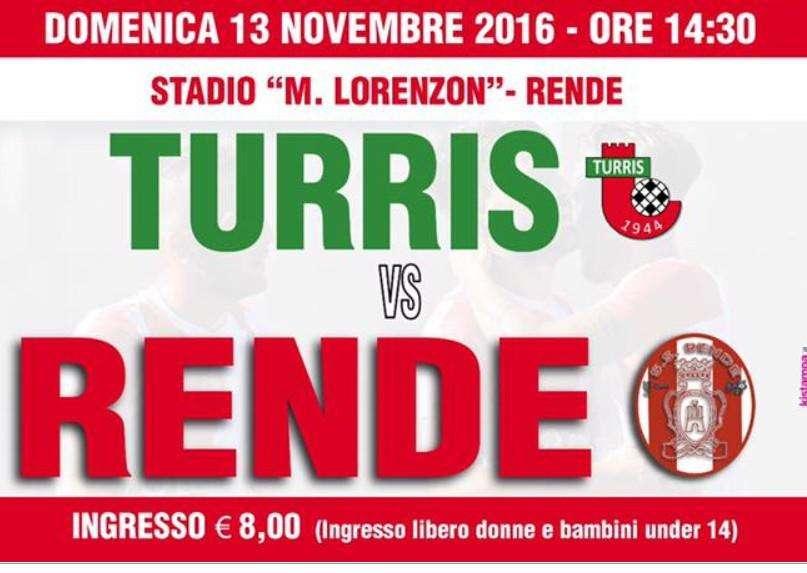Rende-Turris, il flyer del match