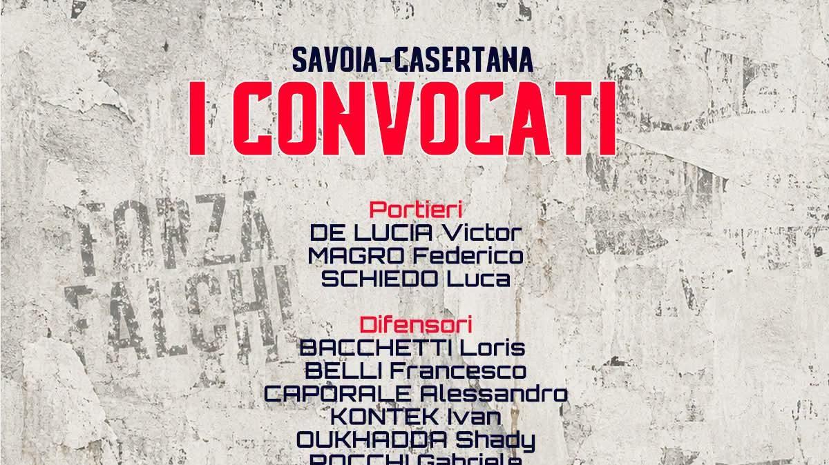 Casertana, diciotto i convocati per Giugliano. Quattro gli assenti