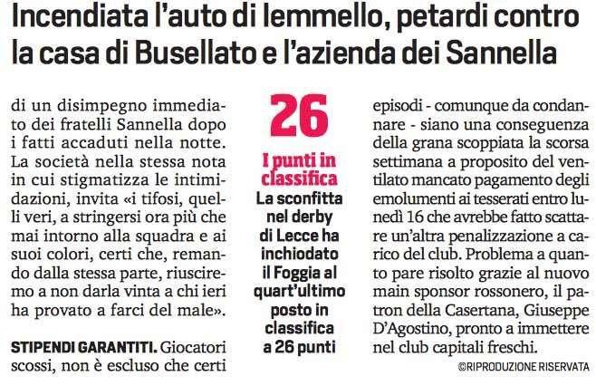 Casertana che succede? D'Agostino pronto a prendersi il Foggia?