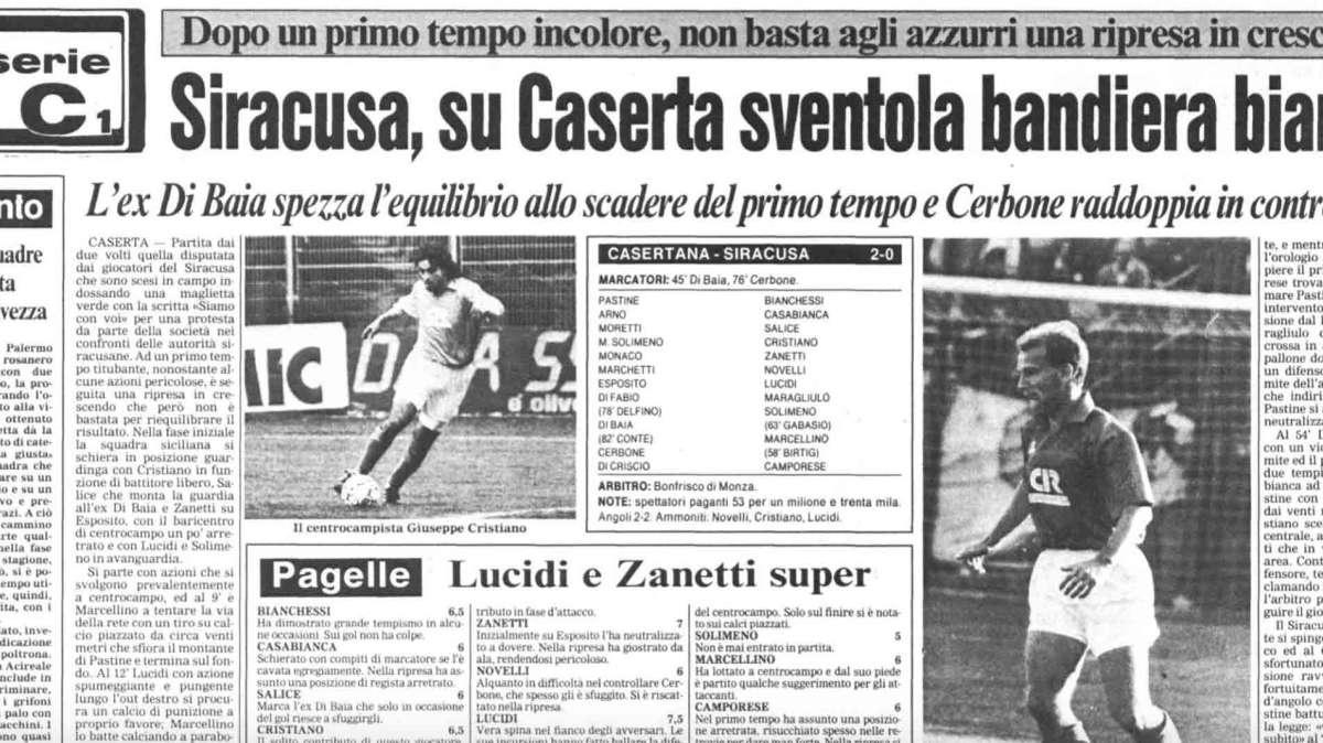 La pagina dell'epoca