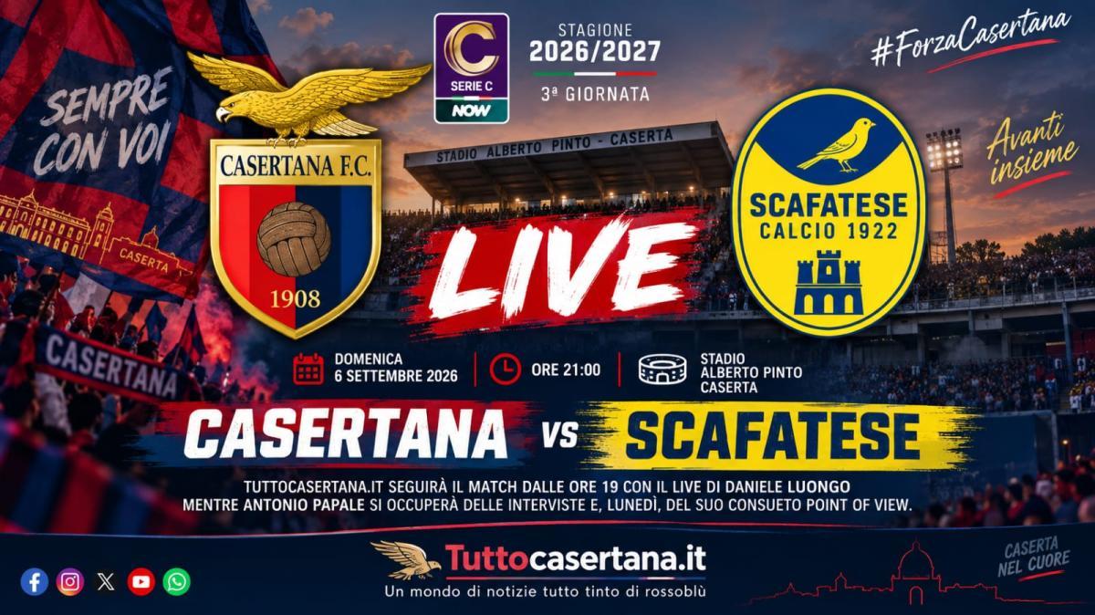 DIRETTA / Casertana-Scafatese, le formazioni ufficiali