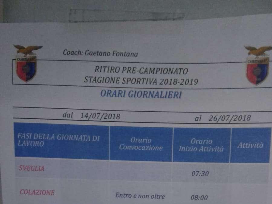 Programma ritiro Casertana 