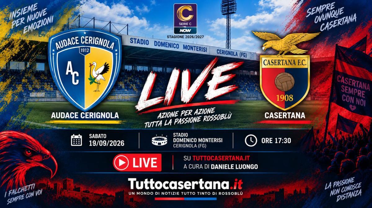 DIRETTA / Cerignola-Casertana, calcio d'inizio ore 17:30
