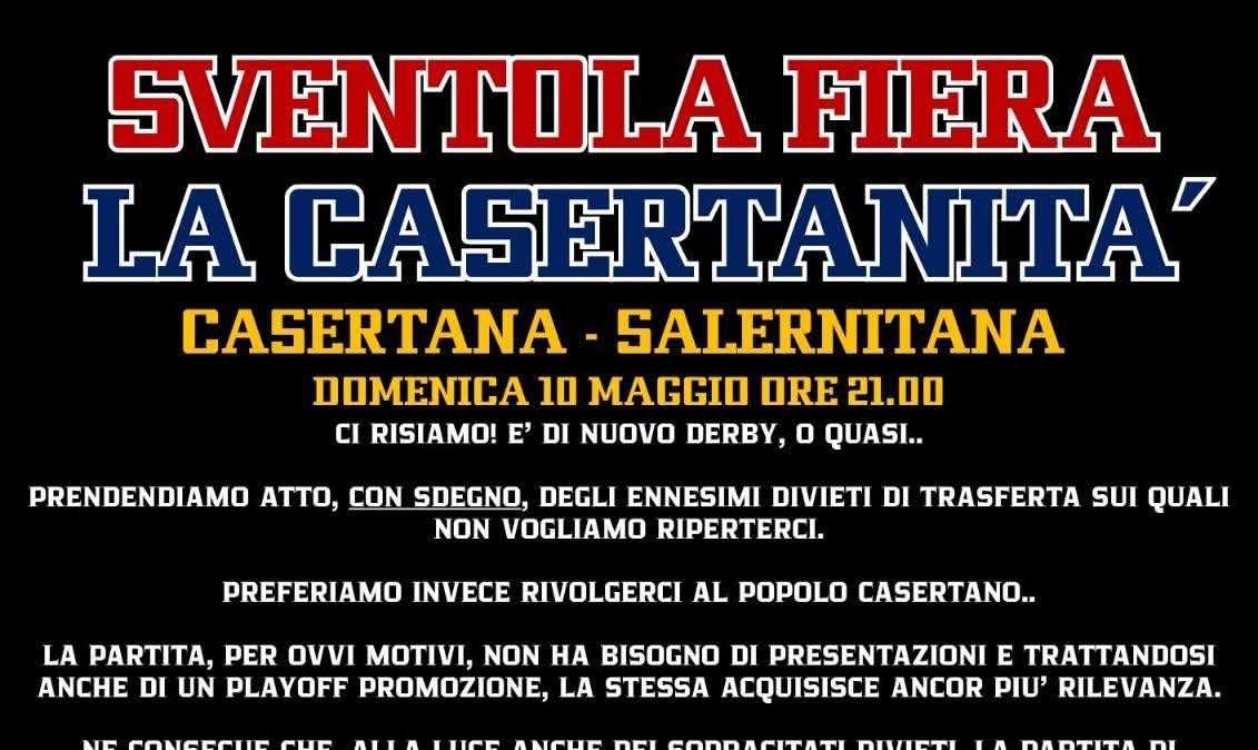 Febbre da derby: i Caserta Ultras invitano la città ad accorrere in massa domenica allo stadio 