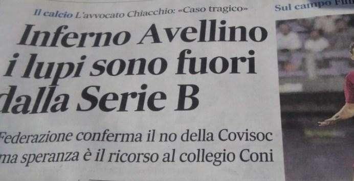 Il Tar esclude l’Avellino dalla serie B