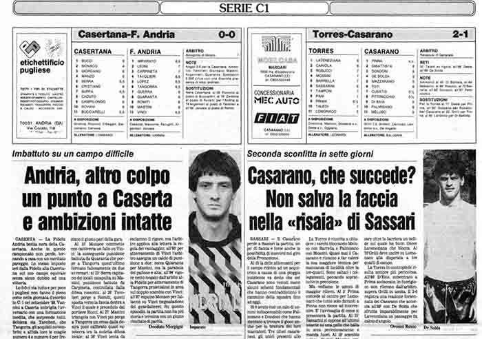 PAGINE STORICHE - Casertana-Fidelis Andria, l'ultima volta finì senza reti