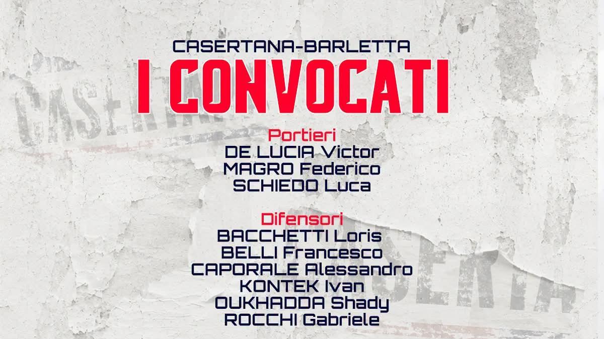 Casertana, ventidue i convocati di Espinal per il debutto in campionato