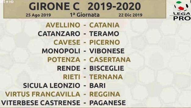 Potenza-Casertana, deciso l’orario del calcio d’inizio