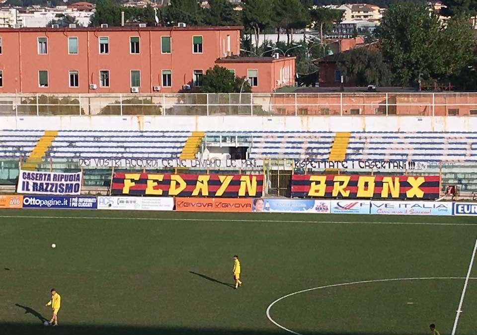FOTO - Il messaggio dei tifosi sulla questione 'Pinto': "Rispettate i casertani"