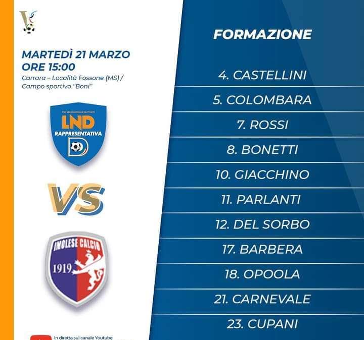 Debutto da titolare per Rossi, nella Rappresentativa serie D, al Torneo di Viareggio