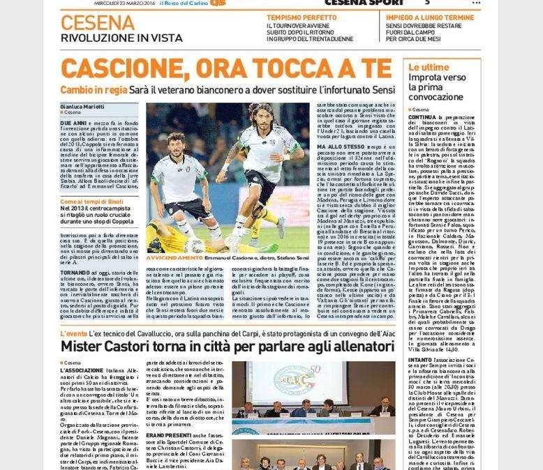 Cascione, ora tocca a te - Il Resto del Carlino