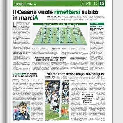 Il Cesena vuole rimettersi subito in marciA. La Voce di Romagna