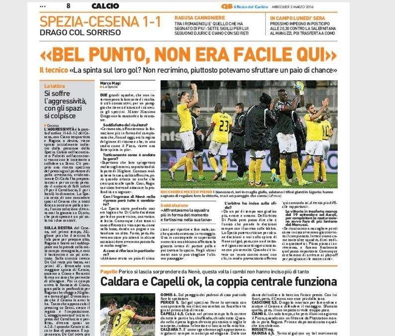 “Bel punto, non era facile qui” – Il Resto del Carlino