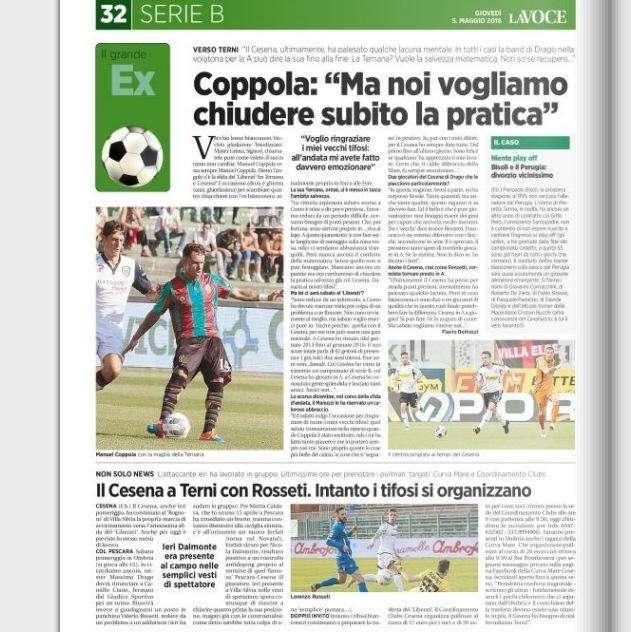 L’ex Coppola: "Con il Cesena vogliamo chiudere la pratica salvezza” - La Voce di Romagna