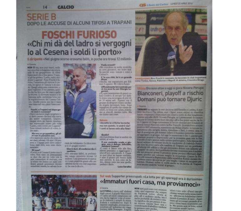 Foschi: “Chi mi dà del ladro si vergogni”
