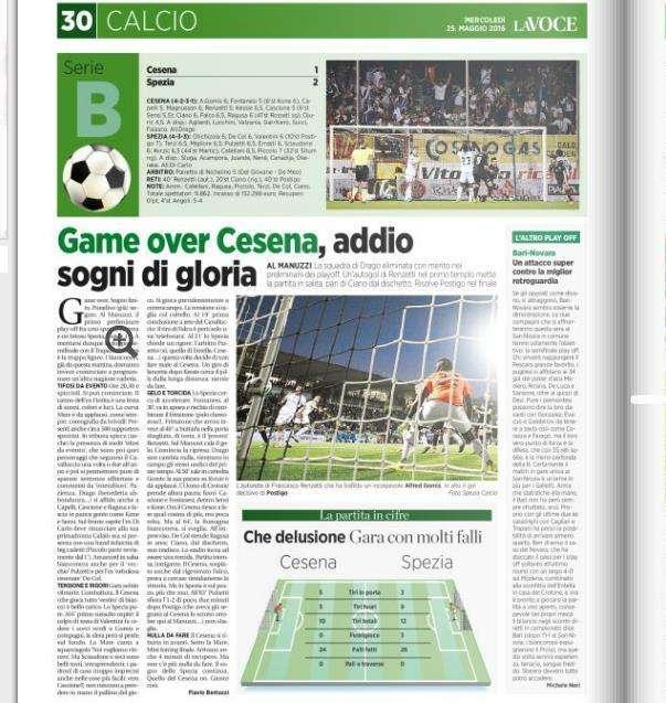 Game over, addio sogni di gloria – La Voce di Romagna