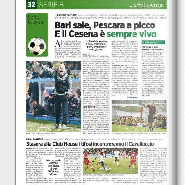 Il Bari sale, ma il Cesena è vivo - La Voce di Romagna