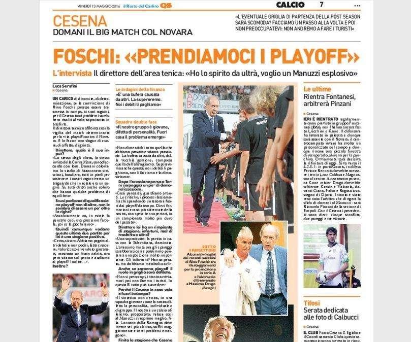 Foschi: “Ho lo spirito da ultrà” – Il Resto del Carlino