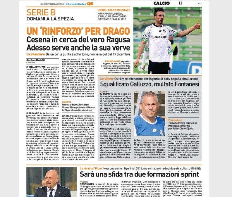 Un rinforzo per Drago – Il Resto del Carlino