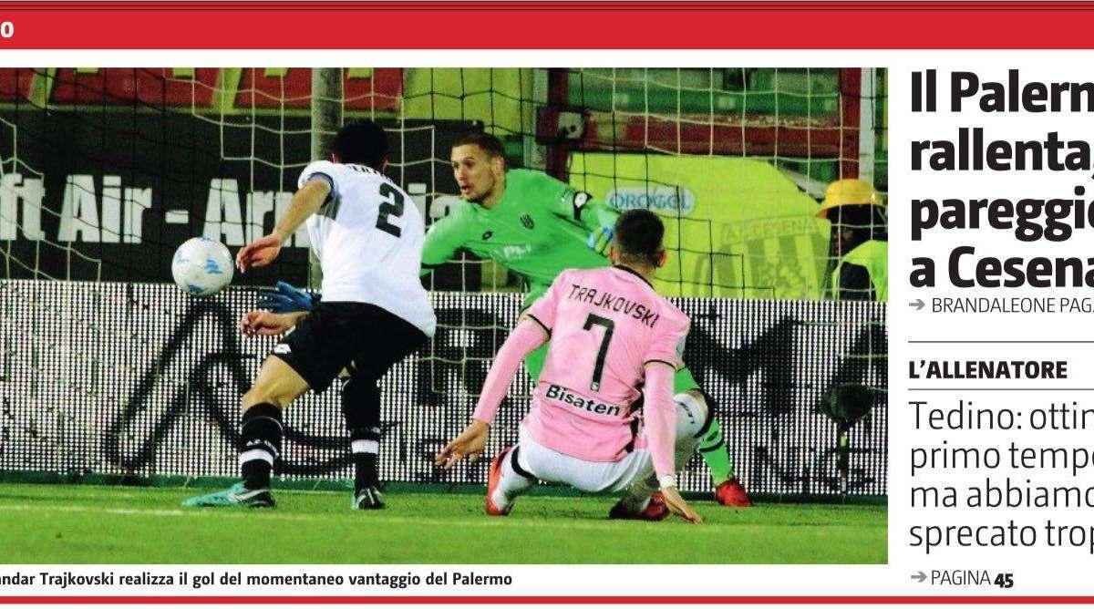 Il Giornale di Sicilia: "Solo Palermo. Del Cesena delle meraviglie non c'è traccia"
