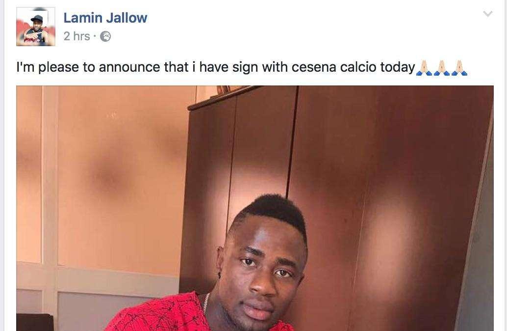 Cesena, primo colpo: Jallow ha firmato