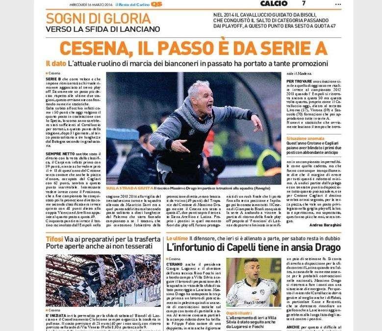 Il passo è da serie A. Il Resto del Carlino